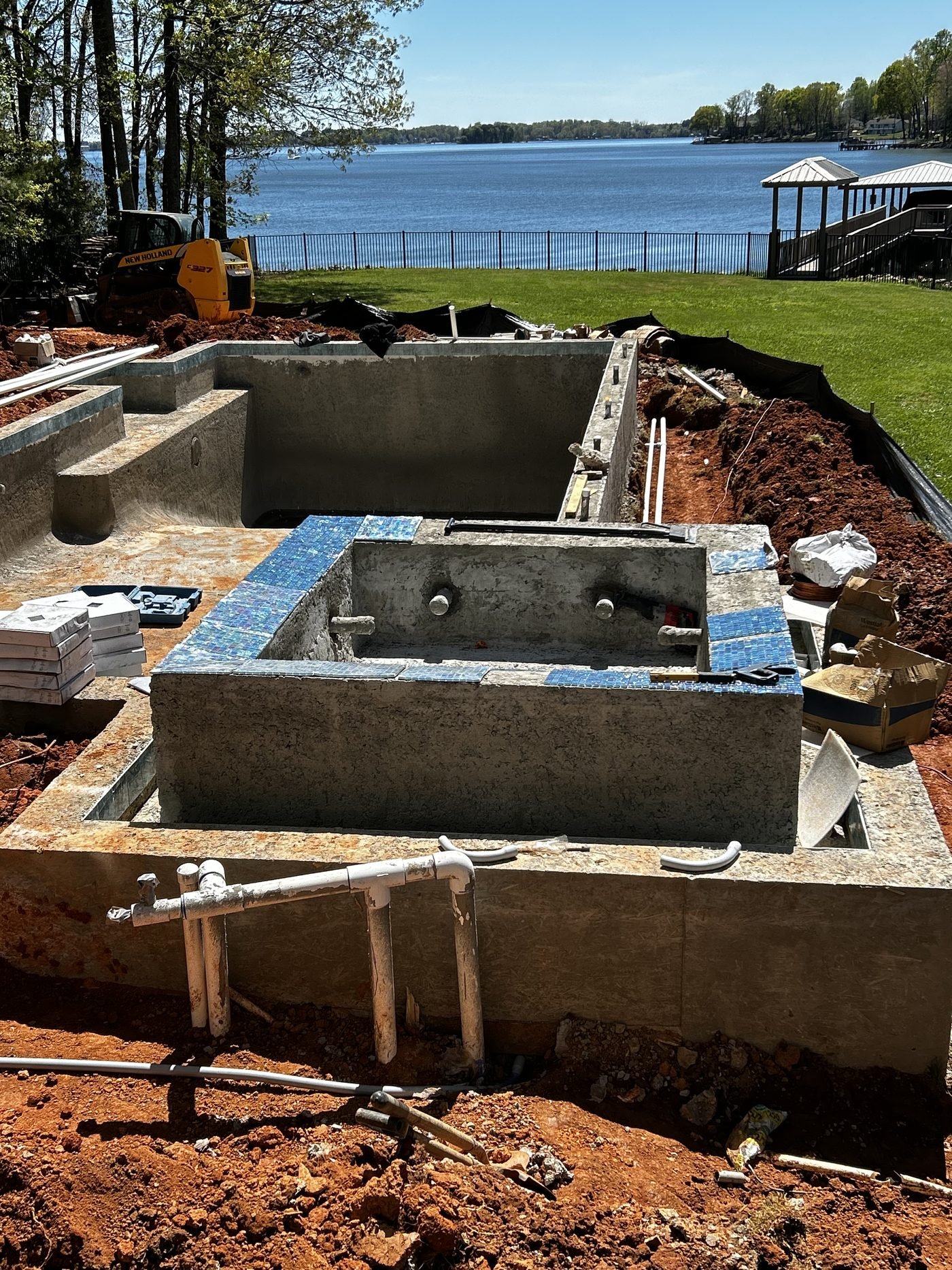 Shotcrete and plumbing installation